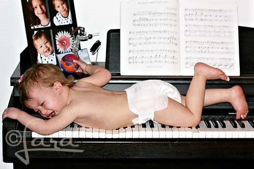 baby tantrum on piano