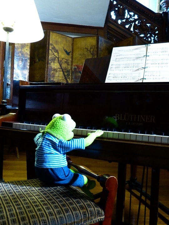 Kermit on the piano