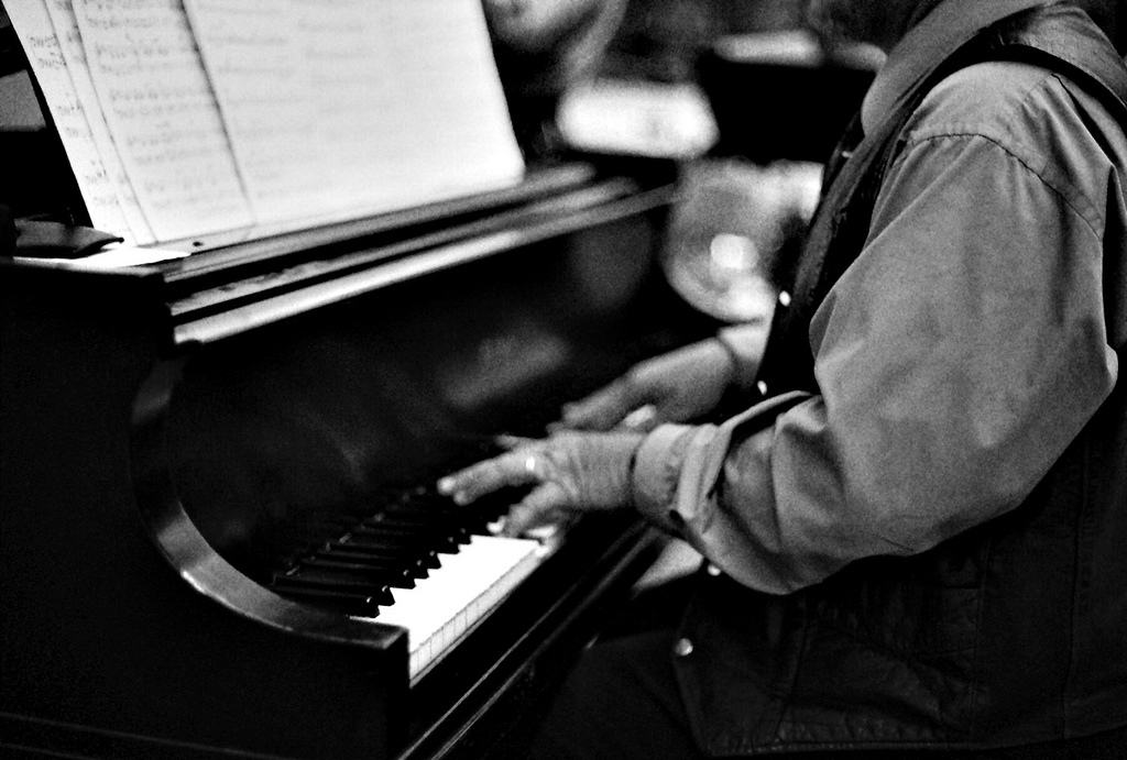 man playing piano