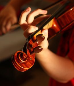 playing the violin