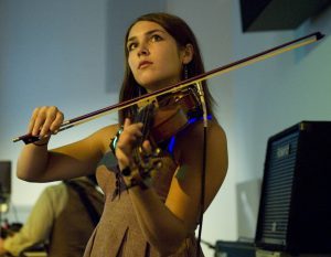 playing the violin