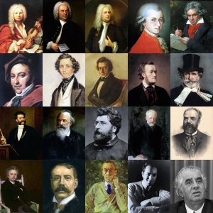 montage of classical composers