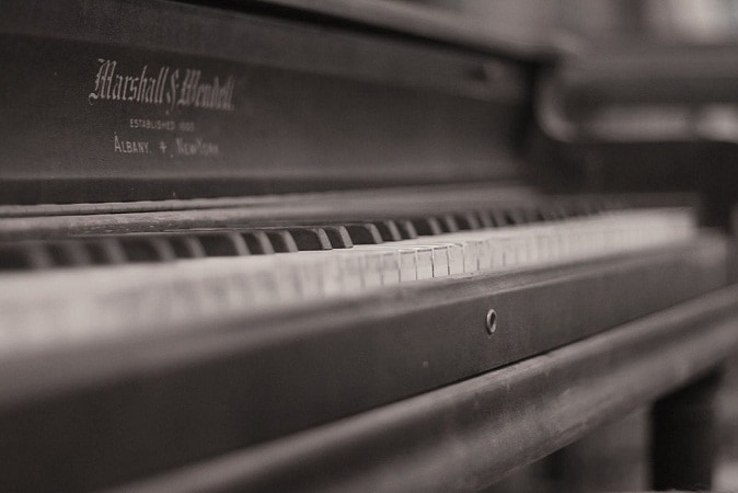 angle view of a piano