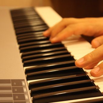 playing the digital piano