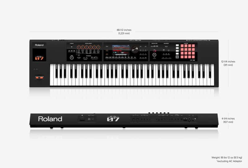 Roland FA-07 Dimensions