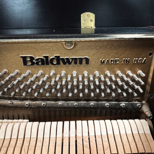 Used Baldwin 243 Upright Piano in Satin Ebony Inner Logo