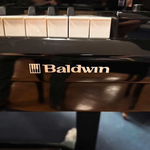 Used Baldwin BH152M Grand Piano in Polished Ebony Logo Right