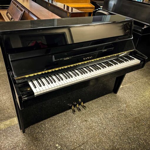 Used Kawai CE7 Polished Ebony Upright Piano Top Left