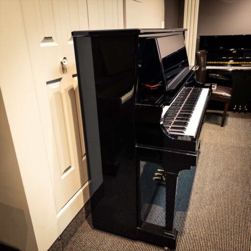 Used Nordheimer XH132 Upright Piano in Polished Ebony Left Side