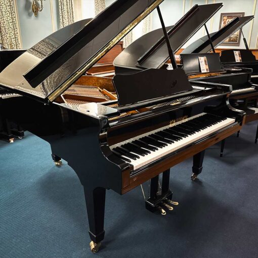 Used Perzina GBT175 Grand Piano in Polished Ebony Left View