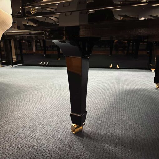 Used Perzina GBT175 Grand Piano in Polished Ebony Leg Detail