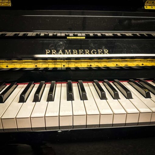 Used Pramberger LV108 Polished Ebony Upright Piano Logo