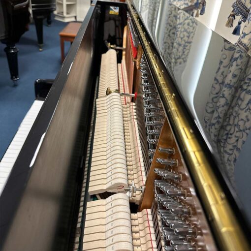 Used Seiler Upright Piano with Dream System in Polished Ebony Hammers