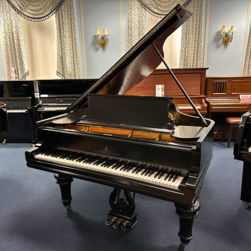 Used Steinway A Grand Piano in Satin Ebony Side View