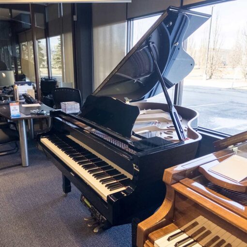 Used Yamaha C1 Grand Piano in Polished Ebony With Player Right View