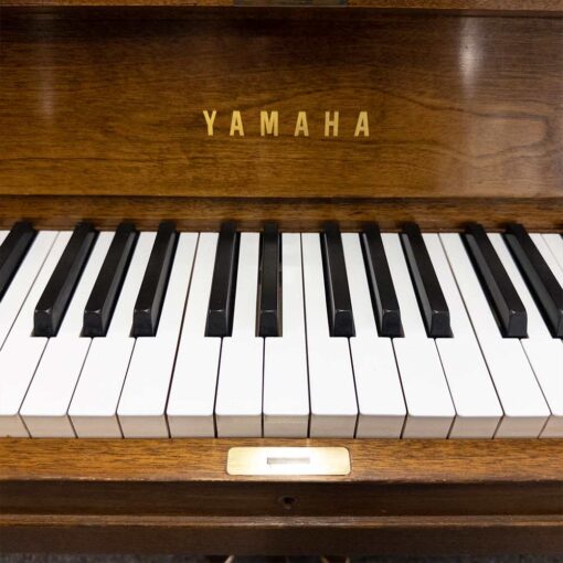 Used Yamaha P2 Upright Piano in Satin Walnut Logo