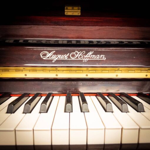 Used August Hoffman Upright Piano in Polished Mahogany1