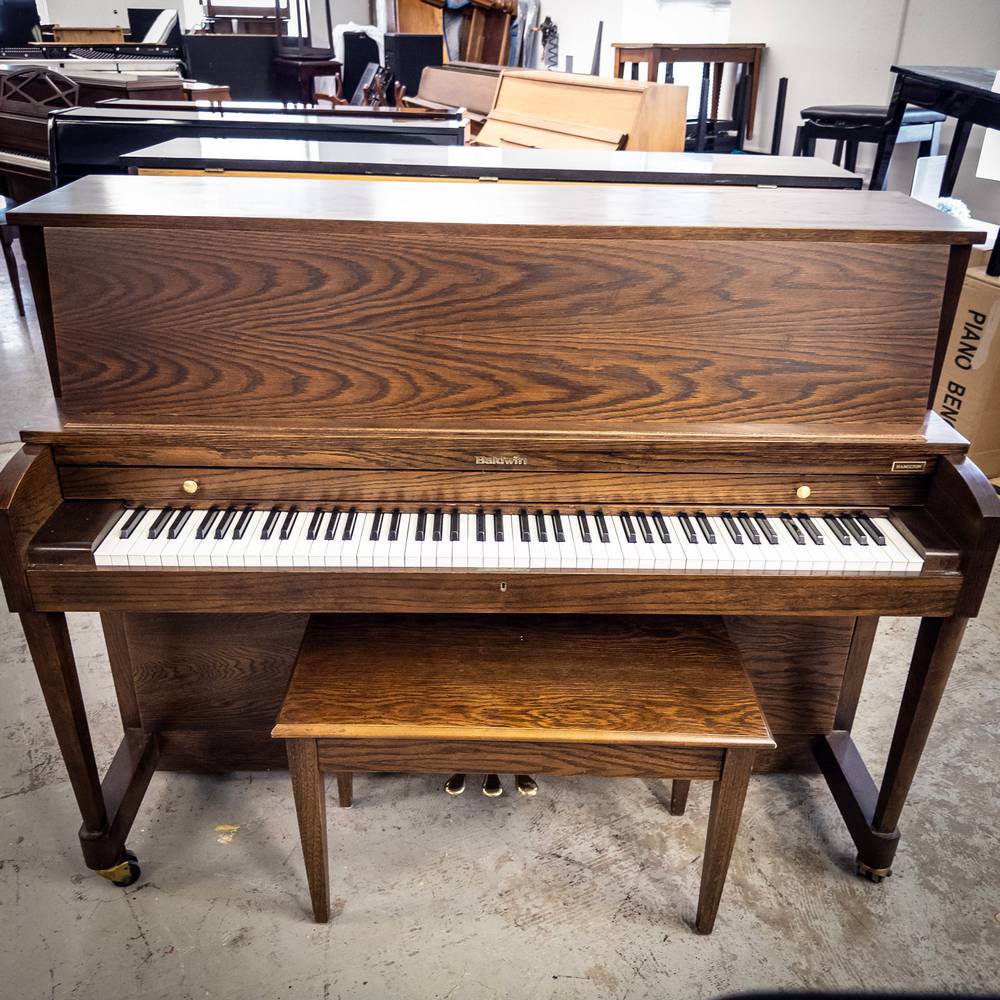 Used Baldwin 243 Upright Piano in Satin Oak