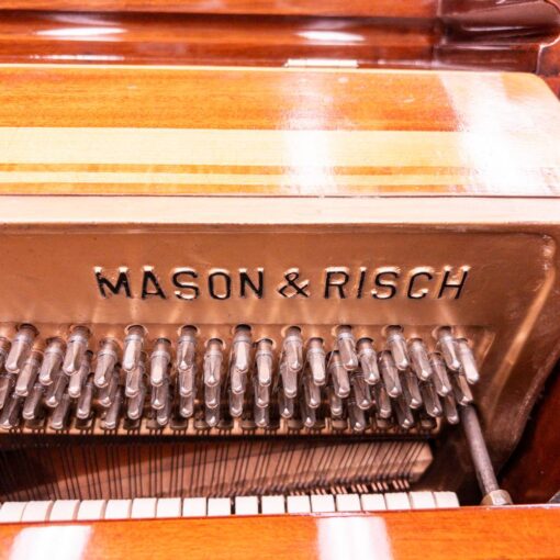 Used Mason and Risch Upright Piano in Polished Walnut Logo Inner