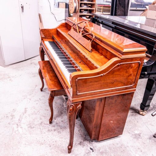 Used Mason and Risch Upright Piano in Polished Walnut Right Side View