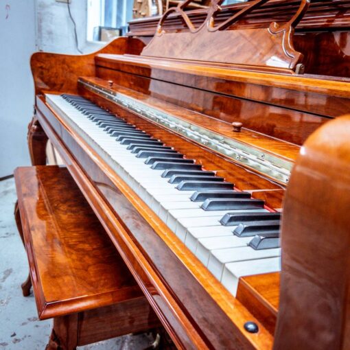 Used Mason and Risch Upright Piano in Polished Walnut Right View