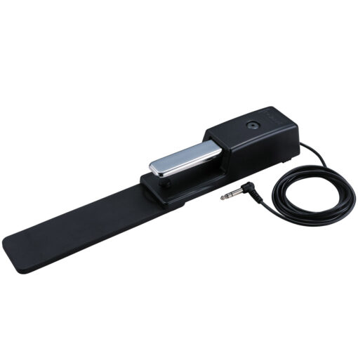 Image of a Roland DP-10 Sustain pedal with cable coiled up, and foot grip extended.