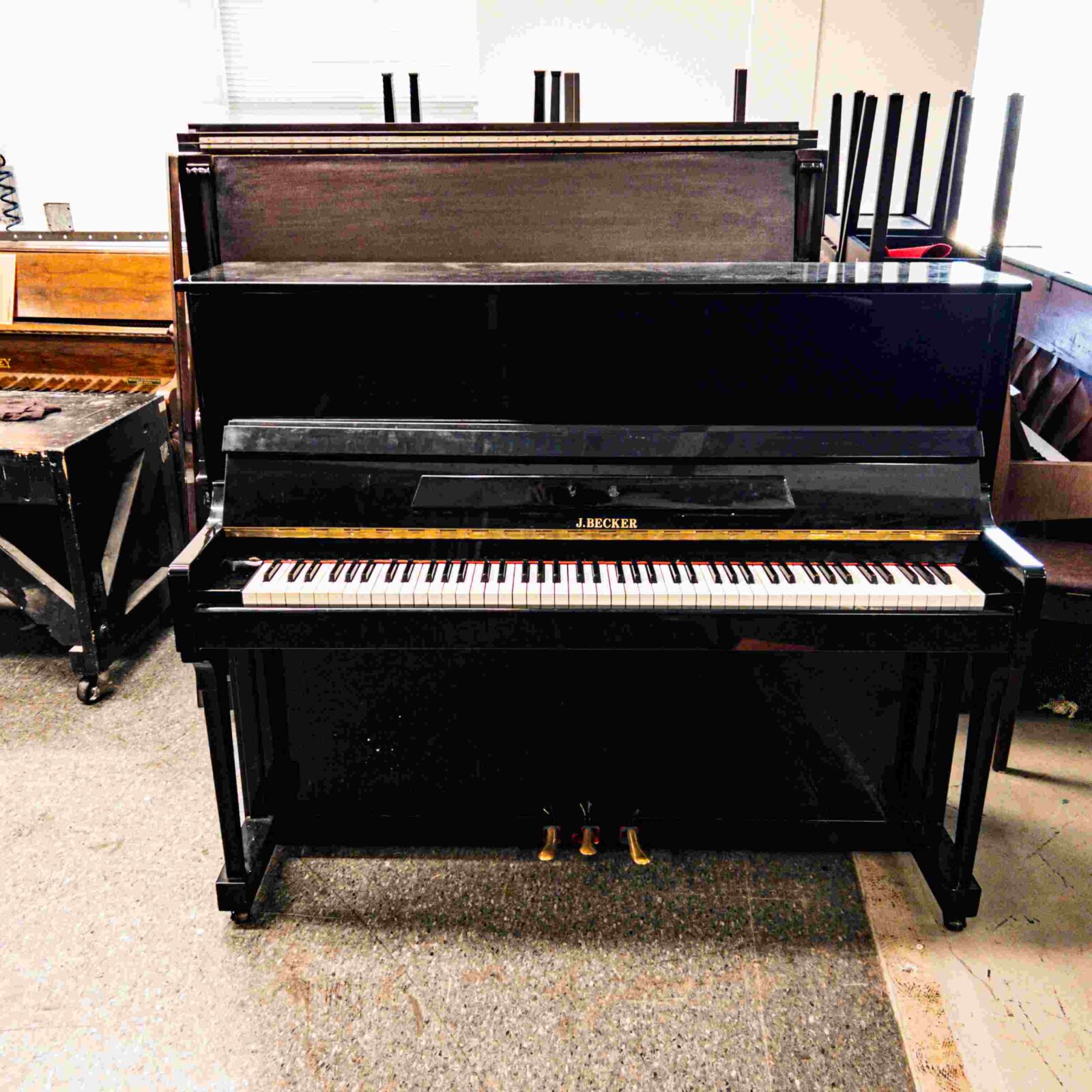 Used Becker Upright Piano in Ebony Polish