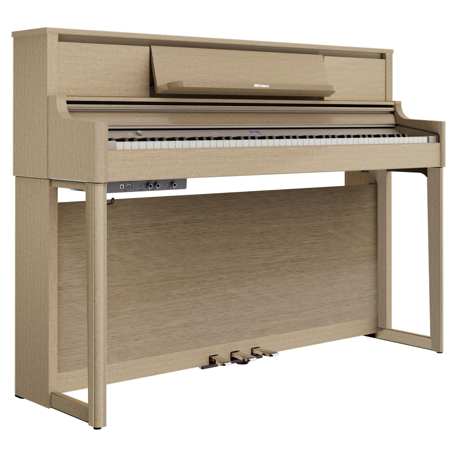 Roland LX5 from left angle, in Light Oak Finish