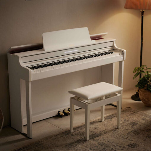 Casio AP-550 in white finish in a living room.