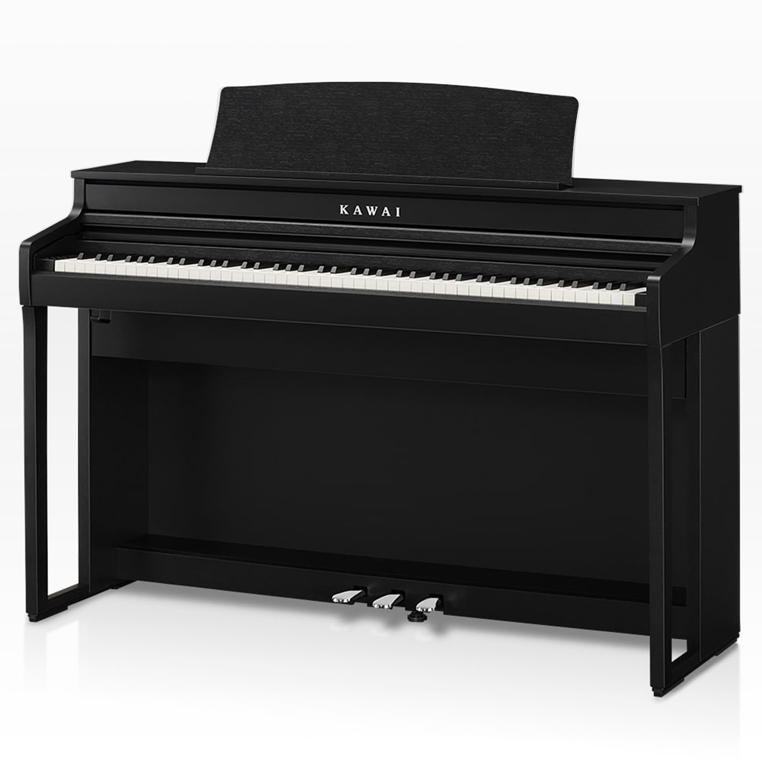 Image of Kawai CA401 in Satin Black Finish, on white background.