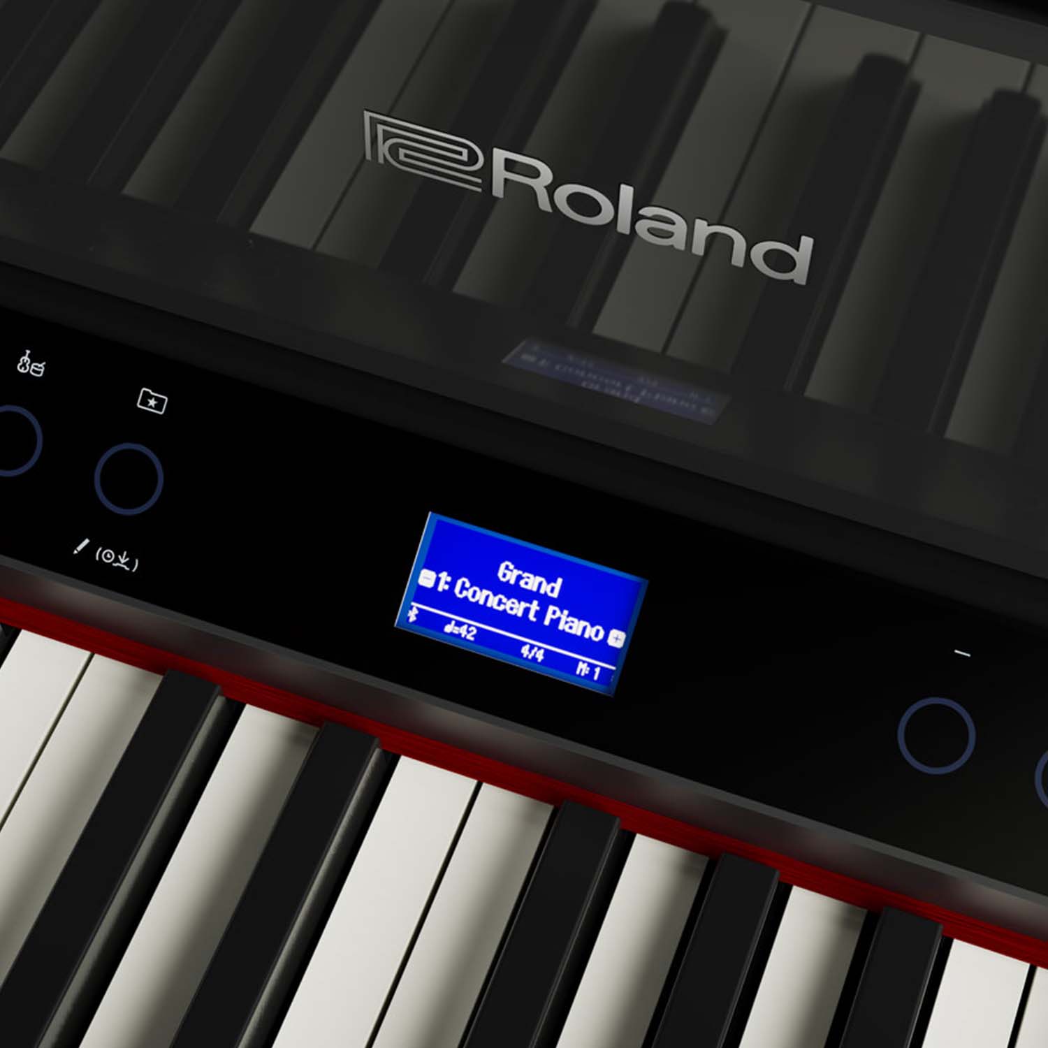 Close-up image of display panel, Roland LX-9 Digital Piano