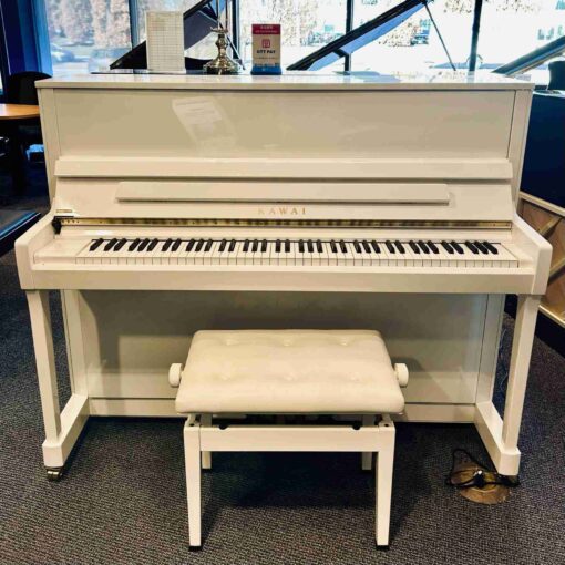 Used Kawai K300 Upright in Snow White Polish