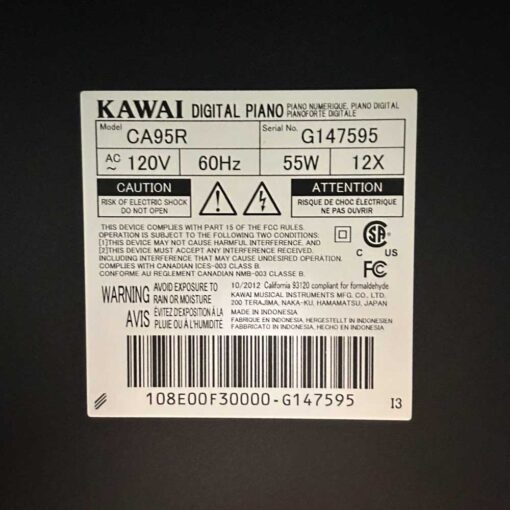 Kawai CA95 Digital Piano Serial Number