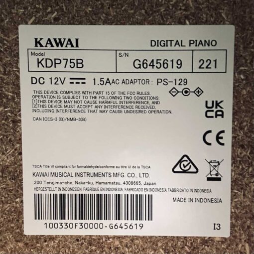 Used Kawai KDP75 Serial Number