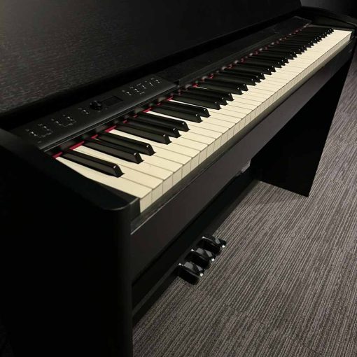 Roland F701 in Contemporary Black Keys Left Angle